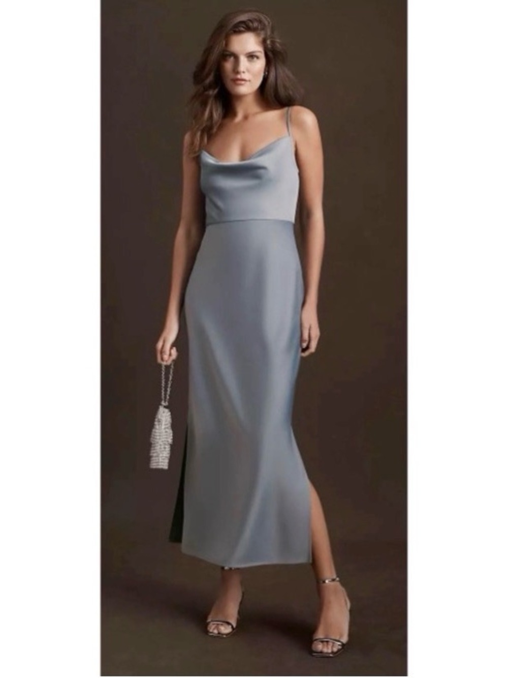 BHLDN light blue cali satin charmuse midi dress